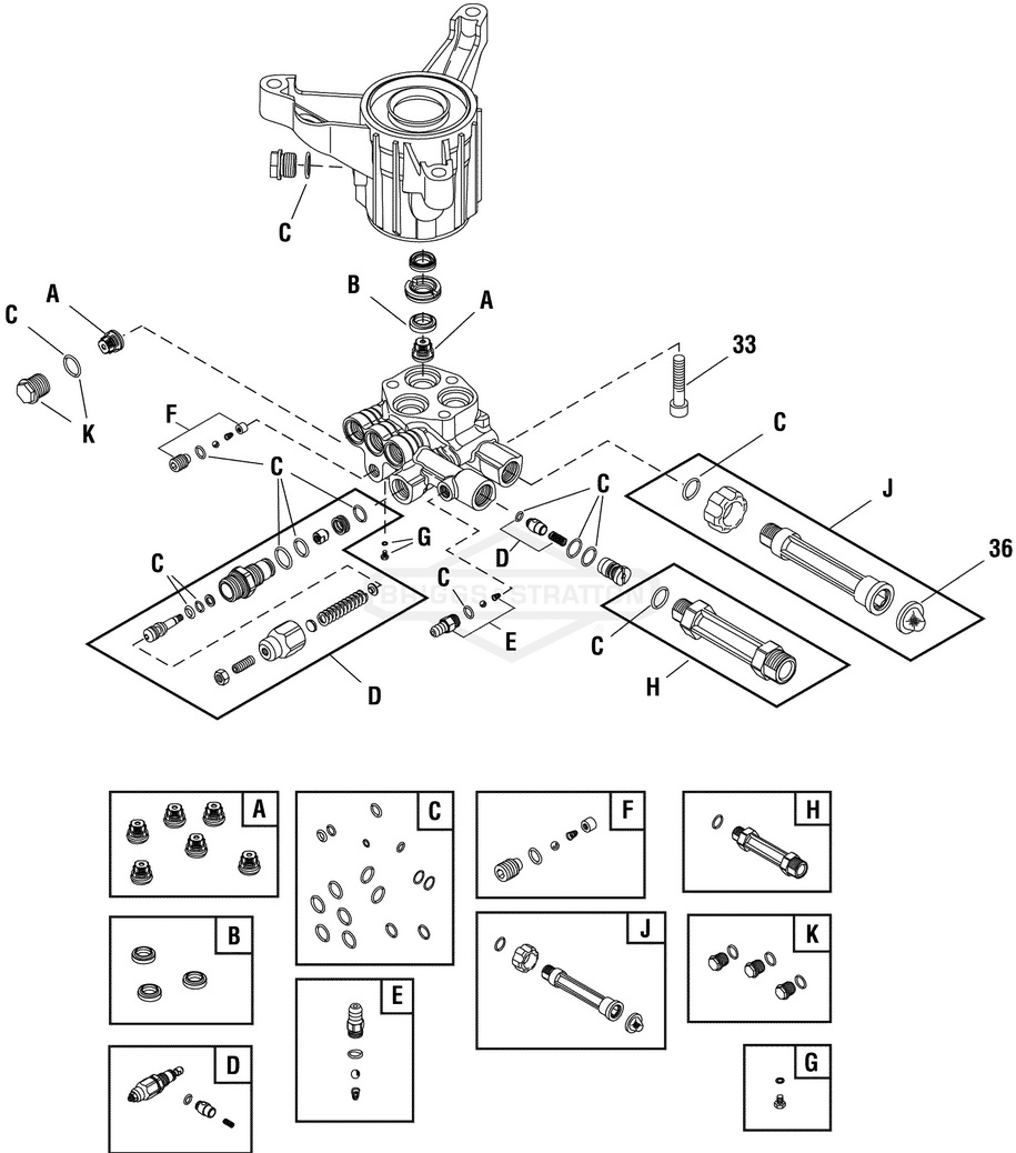 Troy-Bilt Pressure Washer 020416-1 Pump Parts